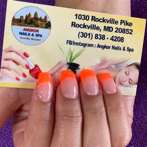 Angkor nails - Angkor Nails & Spa. ( 27 Reviews ) 1030 Rockville Pike. Rockville, MD 20852. (301) 838-4208. Website.